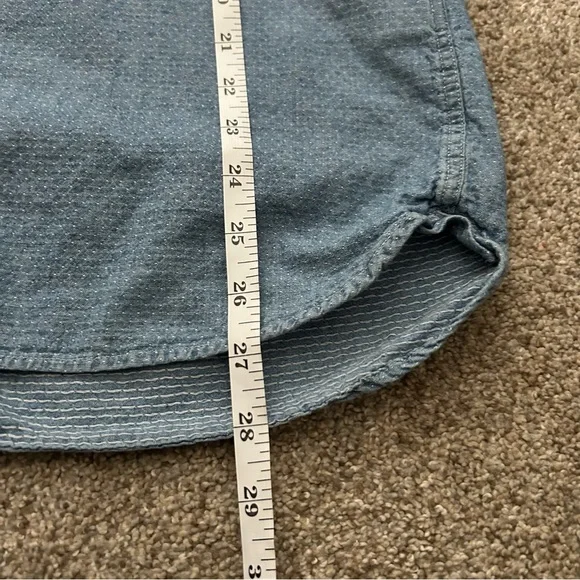 H&M Label of Graded Goods men’s patterned denim button front shirt M - Picture 7 of 8